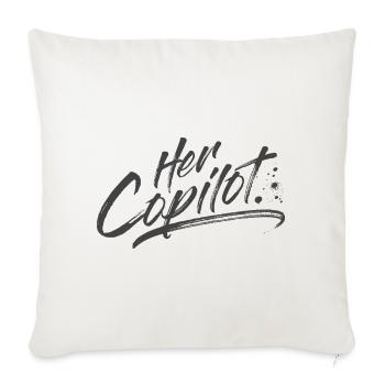 Her Copilot - Sofa pillowcase 17,3'' x 17,3'' (45 x 45 cm) - natural white - Front