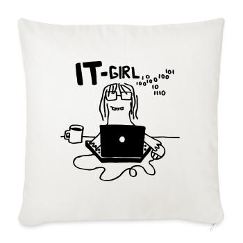 IT Girl - Sofakissenbezug 45 x 45 cm - Naturweiß  - Vorne