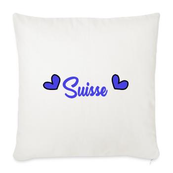 SUISSE. PAYS. GENEVE. HUMOUR. PAYS - Housse de coussin décorative 45 x 45 cm - blanc nature - Devant
