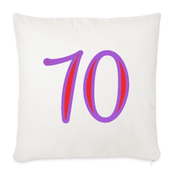 70. 70 ANS. 70e ANNIVERSAIRE. ANNIVERSAIRE 70 ANS. - Housse de coussin décorative 45 x 45 cm - blanc nature - Devant