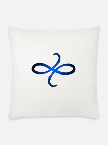 Keltische Symbole Freundschaft Blau - Sofakissenbezug 45 x 45 cm - Naturweiß