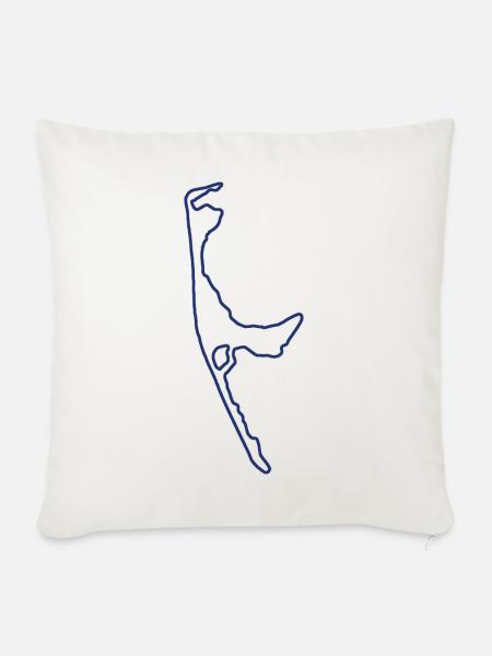 sylt umriss blau - Sofakissenbezug 45 x 45 cm - Naturweiß