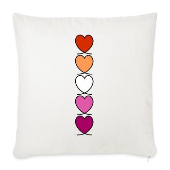 Cœurs lesbiennes, lesbiennes - Housse de coussin décorative 45 x 45 cm - blanc nature - Devant