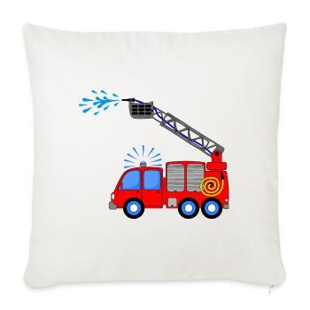 Camion de pompiers avec échelle et eau enfants - Housse de coussin décorative 45 x 45 cm - blanc nature - Devant