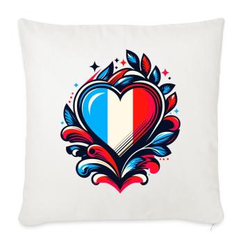 Heart French Flag - Sofa pillowcase 17,3'' x 17,3'' (45 x 45 cm) - natural white - Front