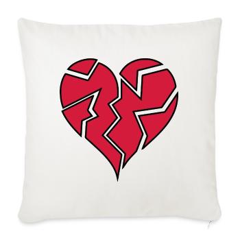 HEARTBROKEN <3 - Sofakissenbezug 45 x 45 cm - Naturweiß  - Vorne