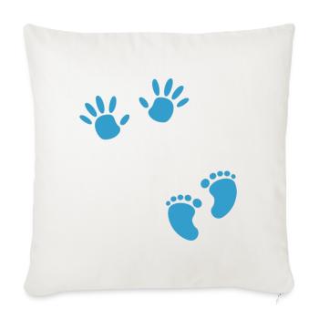 Pregnancy footprint hand boy baby belly - Sofa pillowcase 17,3'' x 17,3'' (45 x 45 cm) - natural white - Front