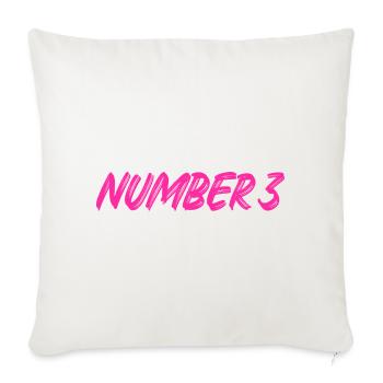 Number 3 - three - third - third - 3 - number 3 - Sofa pillowcase 17,3'' x 17,3'' (45 x 45 cm) - natural white - Front
