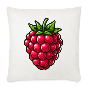 Himbeere, Obst - Sofakissenbezug 45 x 45 cm - Naturweiß  - Vorne