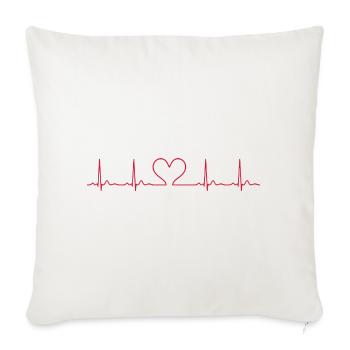 Ligne ECG du battement cardiaque Vecteur d’ondes d’impulsion médicale - Housse de coussin décorative 45 x 45 cm - blanc nature - Devant