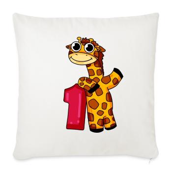 1. Geburtstag Giraffe 1.Klasse Geschenk - Sofakissenbezug 45 x 45 cm - Naturweiß  - Vorne