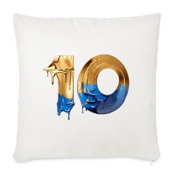 NON. 10 NUMÉRO 10 COOL 10E ANNIVERSAIRE - Housse de coussin décorative 45 x 45 cm - blanc nature - Devant