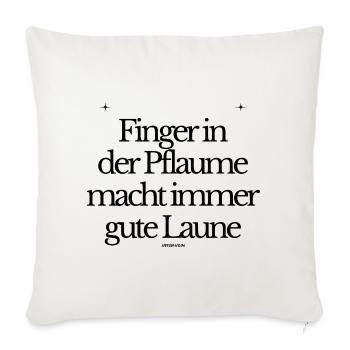 Finger in der Pflaume - Sofakissenbezug 45 x 45 cm - Naturweiß  - Vorne