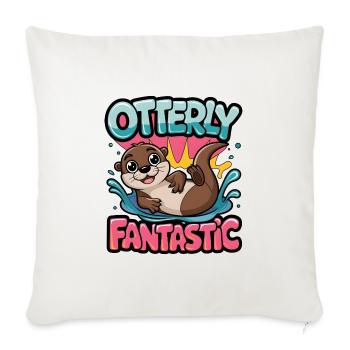 Otterly Fantastisch - Sofakissenbezug 45 x 45 cm - Naturweiß  - Vorne