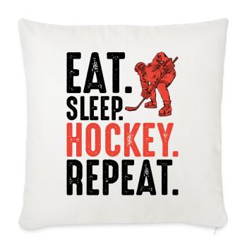 Silhouette du joueur de hockey rouge - Housse de coussin décorative 45 x 45 cm - blanc nature - Devant
