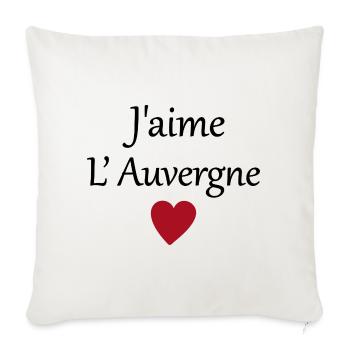 J'aime l'auvergne - Housse de coussin décorative 45 x 45 cm - blanc nature - Devant
