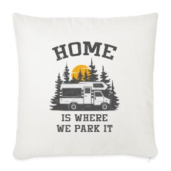 Camping-car Camping Camping-car - Housse de coussin décorative 45 x 45 cm - blanc nature - Devant