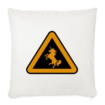 Achtung Einhorn, Gefahr - Sofakissenbezug 45 x 45 cm - Naturweiß  - Vorne