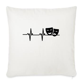 Drame Masques Théâtre Palpitations cardiaques - Housse de coussin décorative 45 x 45 cm - blanc nature - Devant