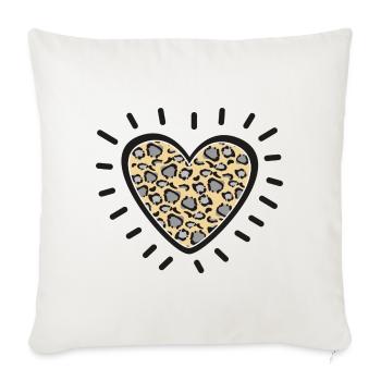 Leopard Heart Burst - Sofa pillowcase 17,3'' x 17,3'' (45 x 45 cm) - natural white - Front