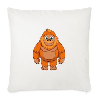 Big Foot Niedliche Maskottchen Zeichentrickfigur Kawaii - Sofakissenbezug 45 x 45 cm - Naturweiß  - Vorne
