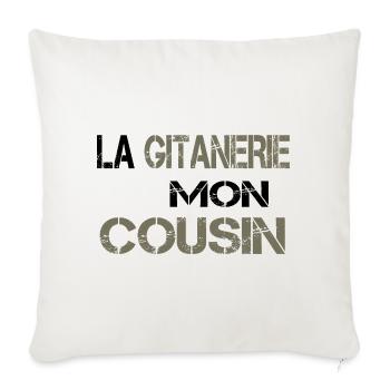 La gitanerie mon cousin - Housse de coussin décorative 45 x 45 cm - blanc nature - Devant