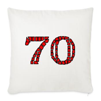 70. 70 YEARS. 70th ANNIVERSARY. 70 YEARS ANNIVERSARY. - Sofa pillowcase 17,3'' x 17,3'' (45 x 45 cm) - natural white - Front