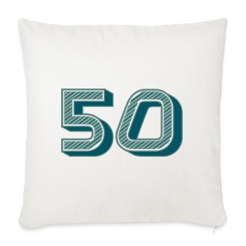 50. 50 YEARS. 50th ANNIVERSARY. 50TH ANNIVERSARY. - Sofa pillowcase 17,3'' x 17,3'' (45 x 45 cm) - natural white - Front