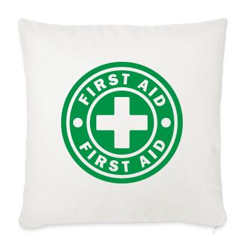 First Aid Medical Cross Sicherheitssymbol Vektor-Symbol - Sofakissenbezug 45 x 45 cm - Naturweiß  - Vorne