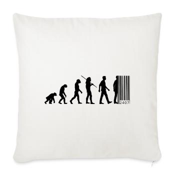 Evolution Barcode - Vom Affen zum Strichcode - Sofakissenbezug 45 x 45 cm - Naturweiß  - Vorne