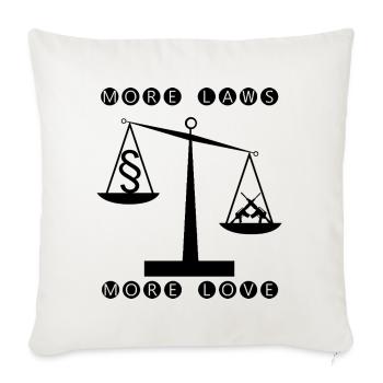 More laws more love - less weapons - Sofa pillowcase 17,3'' x 17,3'' (45 x 45 cm) - natural white - Front