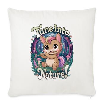 Mettez-vous à l’écoute de la nature ! - Housse de coussin décorative 45 x 45 cm - blanc nature - Devant