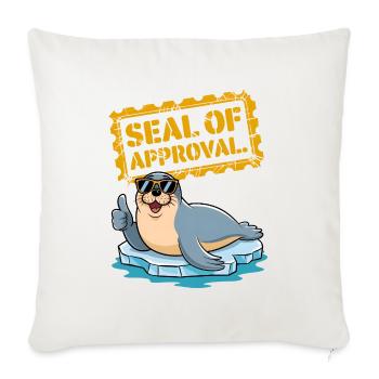Sceau d’approbation - Housse de coussin décorative 45 x 45 cm - blanc nature - Devant