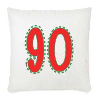 90. 90 ANS. 90e ANNIVERSAIRE. ANNIVERSAIRE 90 ANS. - Housse de coussin décorative 45 x 45 cm - blanc nature - Devant