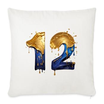 NR. 12 NUMMER 12 COOL 12. GEBURTSTAG - Sofakissenbezug 45 x 45 cm - Naturweiß  - Vorne