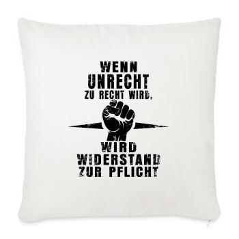 Resistance Is Mandatory - Statement Shirt - Sofa pillowcase 17,3'' x 17,3'' (45 x 45 cm) - natural white - Front