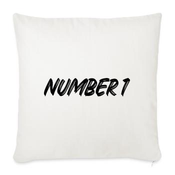 Numéro 1 - un - premier - premier - 1 - numéro 1 - Housse de coussin décorative 45 x 45 cm - blanc nature - Devant