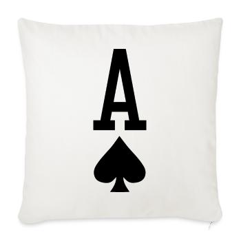 Carte à jouer au poker - As de pique - Housse de coussin décorative 45 x 45 cm - blanc nature - Devant