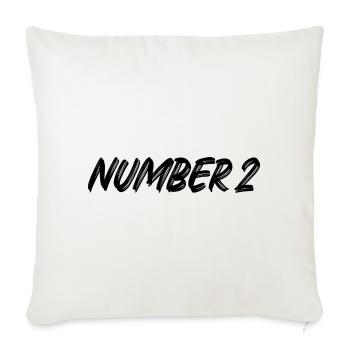 Numéro 2 - deux - deuxième - deuxième - 2 - numéro 2 - Housse de coussin décorative 45 x 45 cm - blanc nature - Devant