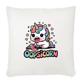 Oopsicorn - Housse de coussin décorative 45 x 45 cm - blanc nature - Devant