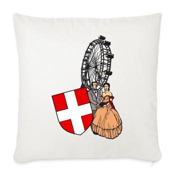 Vienna Panorama Wappen Shirt Geschenk - Sofakissenbezug 45 x 45 cm - Naturweiß  - Vorne