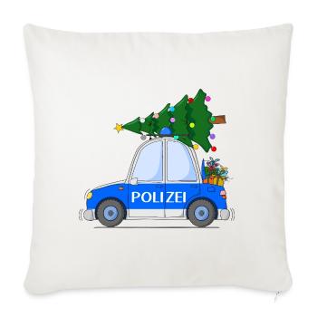 Polizeiauto Weihnachten - Sofakissenbezug 45 x 45 cm - Naturweiß  - Vorne