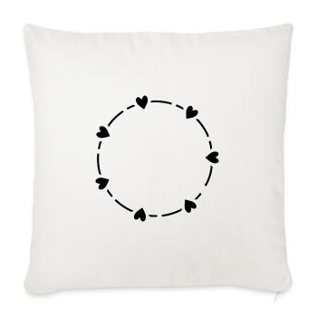 Coeur symbole cercle amour cadeau - Housse de coussin décorative 45 x 45 cm - blanc nature - Devant