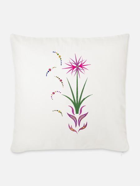Blumenranke, Ornament - Sofakissenbezug 45 x 45 cm - Naturweiß
