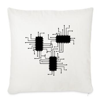 électricien électricien électronique électrique profession tension CPU - Housse de coussin décorative 45 x 45 cm - blanc nature - Devant