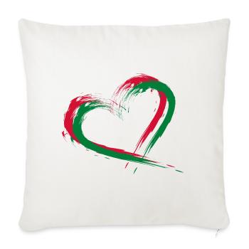 Drapeau de brosse de coeur des Maldives - Housse de coussin décorative 45 x 45 cm - blanc nature - Devant