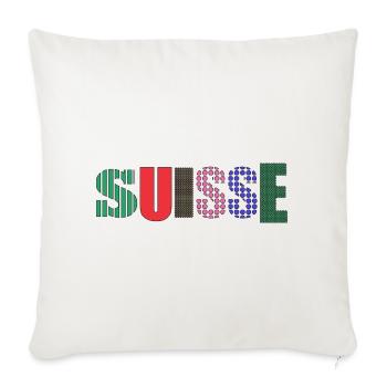 SUISSE. PAYS - Housse de coussin décorative 45 x 45 cm - blanc nature - Devant