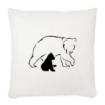 Ours ours ours brun mère bébé nature forêt amour - Housse de coussin décorative 45 x 45 cm - blanc nature - Devant