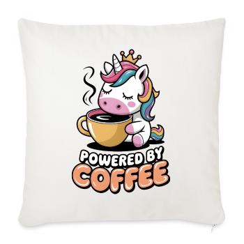 Propulsé par le café - Housse de coussin décorative 45 x 45 cm - blanc nature - Devant