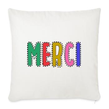 MERCI. MAÎTRESSE. MAÎTRE. MERCI MAÎTRESSE - Housse de coussin décorative 45 x 45 cm - blanc nature - Devant